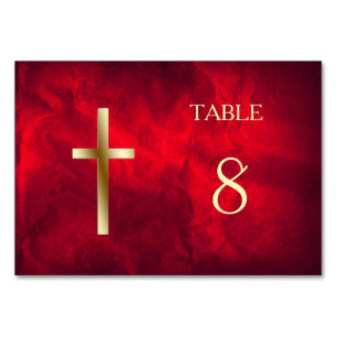 Numéro De Table Table Croix-Rouge