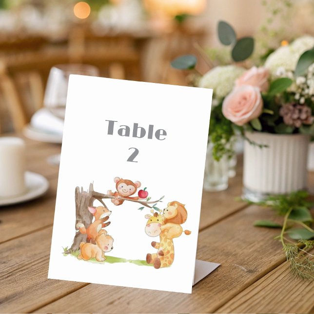 Numéro De Table Table de Baby shower des animaux de bois (Créateur téléchargé)