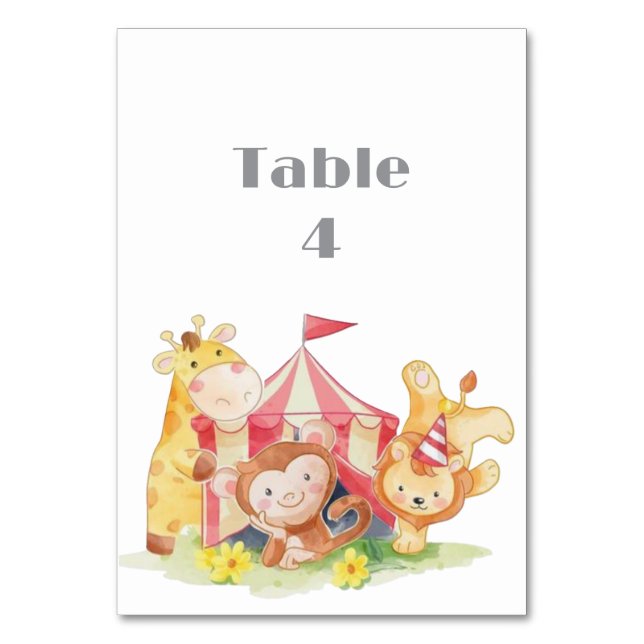 Numéro De Table Table de Baby shower des animaux de bois (Par défaut)