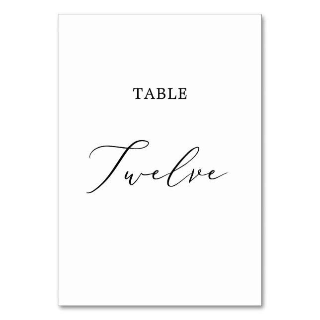 Numéro De Table Table de calligraphie noire délicate Douze (Par défaut)