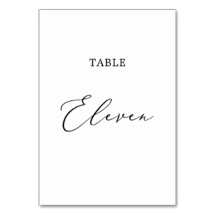 Numéro De Table Table de calligraphie noire délicate Onze