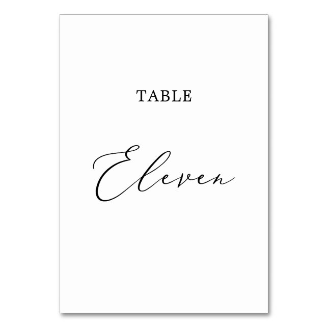 Numéro De Table Table de calligraphie noire délicate Onze (Par défaut)