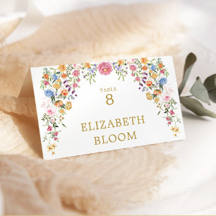 Numéro De Table Table de mariage aux fleurs sauvages printanières 