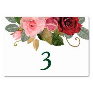 Numéro De Table Table de Mariage frontalier rouge et rose