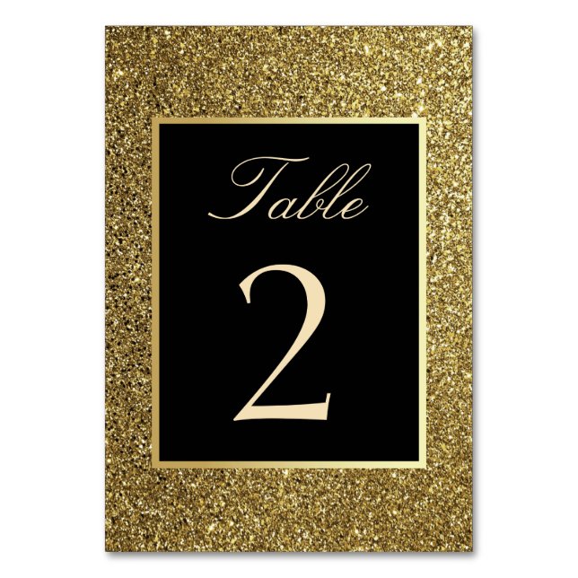 Numéro De Table Table de Mariage Luxueux Élégant Pailleté Or et No (Par défaut)