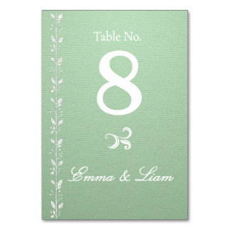 Numéro De Table Table de mariage vert pistache élégant