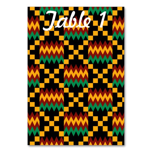 Numéro De Table Table de réception de mariage en Kente vert rouge  (Par défaut)