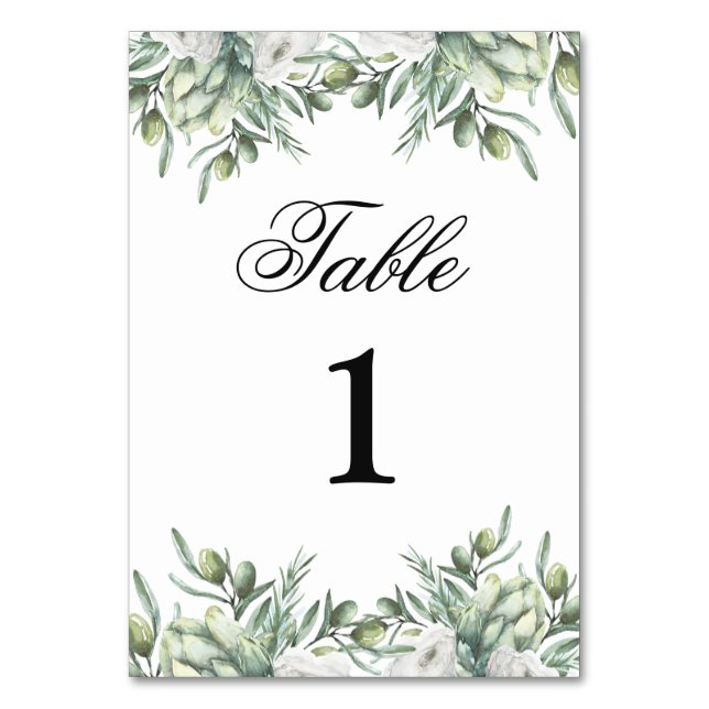 Numéro De Table Table d'olive numéro. Mariage italien. Jardin d'ét (Par défaut)
