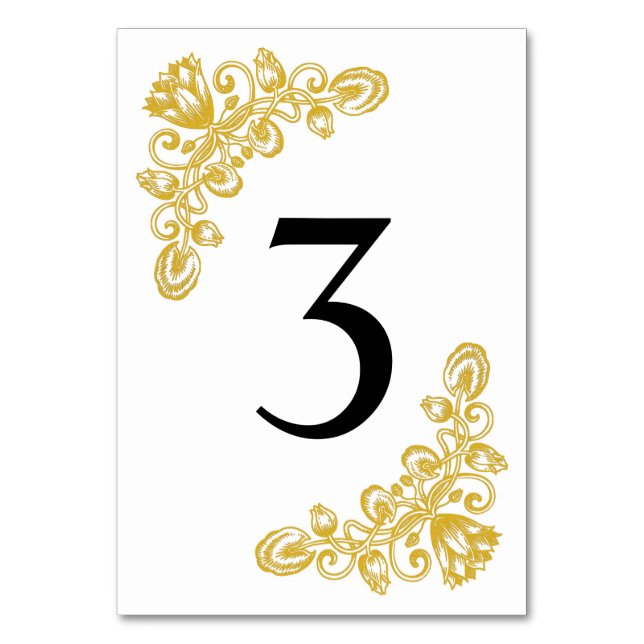 Numéro De Table Table d'or vintage 3 (Par défaut)