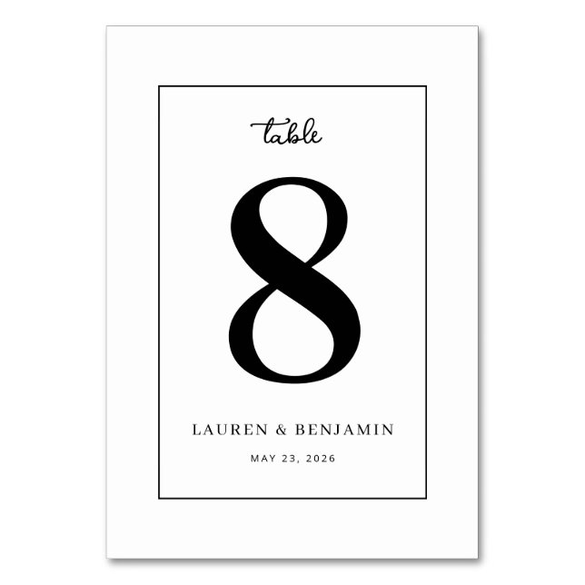 Numéro De Table Table élégante en noir numéroté (Par défaut)
