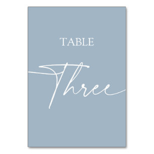 Numéro De Table Table élégante minimaliste bleu foncé trois