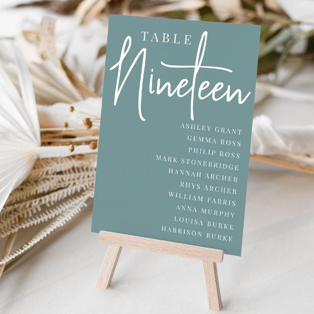 Numéro De Table Table manuscrite NINETEEN + Noms des invités (Créateur téléchargé)
