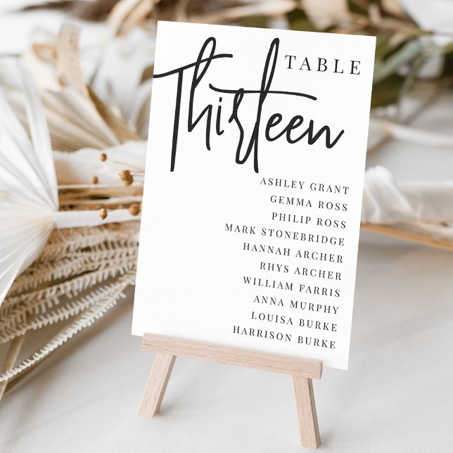 Numéro De Table Table manuscrite TREIZE + Noms des invités (Créateur téléchargé)