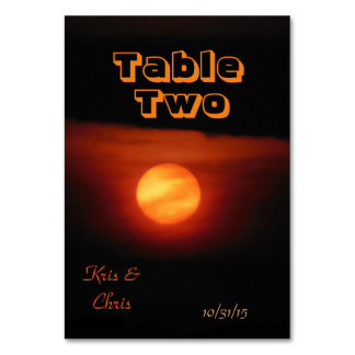 Numéro De Table Table Mariage de la lune de récolte complète