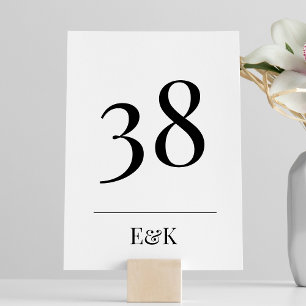 Numéro De Table Table Mariage moderne simple noire