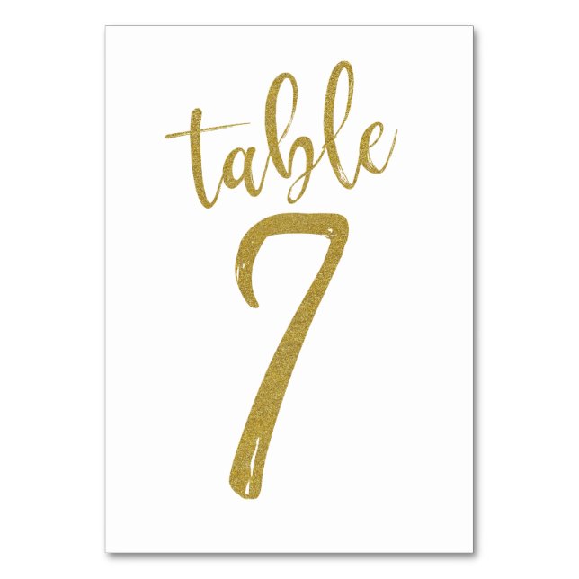 Numéro De Table Table numéro 7 avec paillettes dorées (Par défaut)