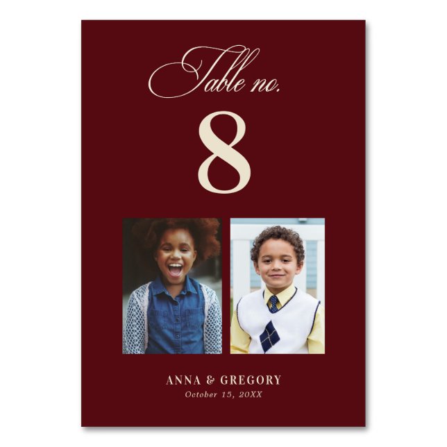 Numéro De Table Table numéro 8 Mariage Enfance Bourgogne (Par défaut)