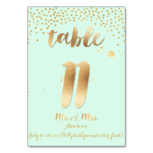 Numéro De Table Table PixDezines 11/pailletés or/couleur DIY/menth