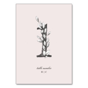 Numéro De Table Tableau 1 Beau Blush Floral Numbers Mariage