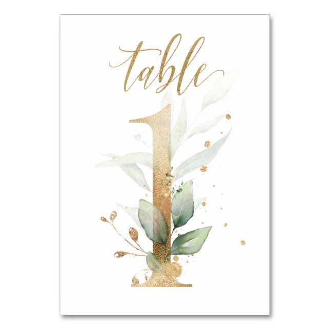 Numéro De Table Tableau 1 des Feuilles d'or vert, (Par défaut)