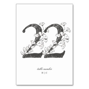 Numéro De Table Tableau 22 Beau Mariage floral à feuilles croisées