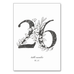 Numéro De Table Tableau 26 Beau Mariage floral à feuilles croisées