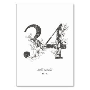 Numéro De Table Tableau 34 Beau Mariage floral à feuilles croisées