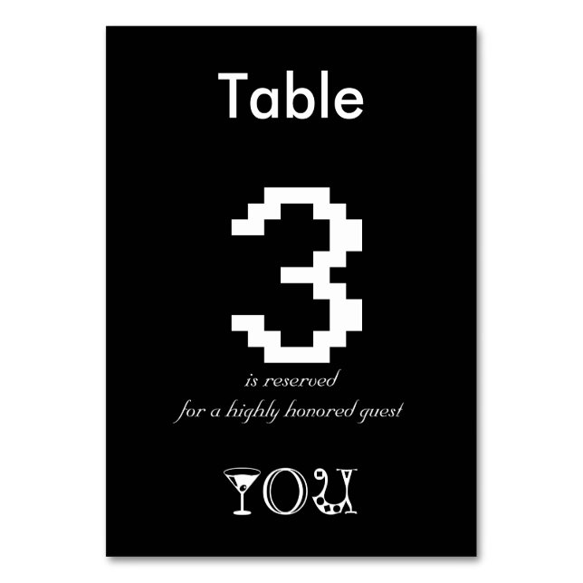 Numéro De Table Tableau 3 réservé à un invité très honoré, vous (Par défaut)