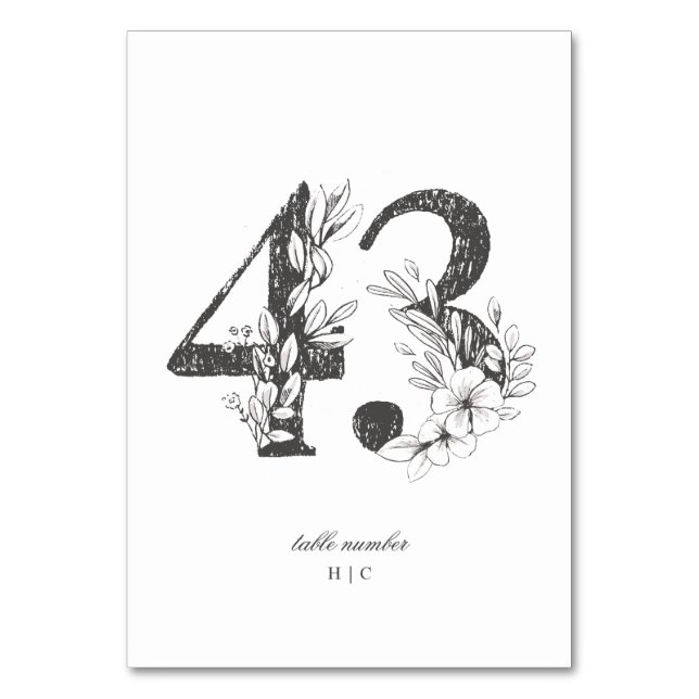 Numéro De Table Tableau 43 Beau Mariage floral à feuilles croisées (Par défaut)