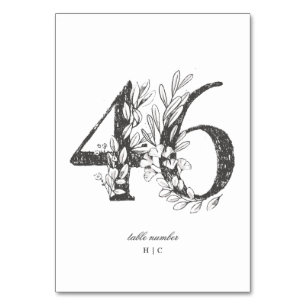 Numéro De Table Tableau 46 Beau Mariage floral à feuilles croisées