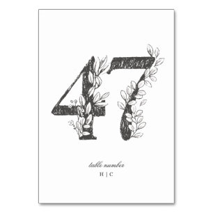 Numéro De Table Tableau 47 Beau Mariage floral à feuilles croisées
