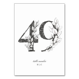 Numéro De Table Tableau 49 Beau Mariage floral à feuilles croisées