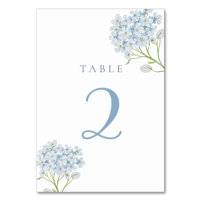 Numéro De Table tableau aquarelle hydrangea bleu 2 (Par défaut)