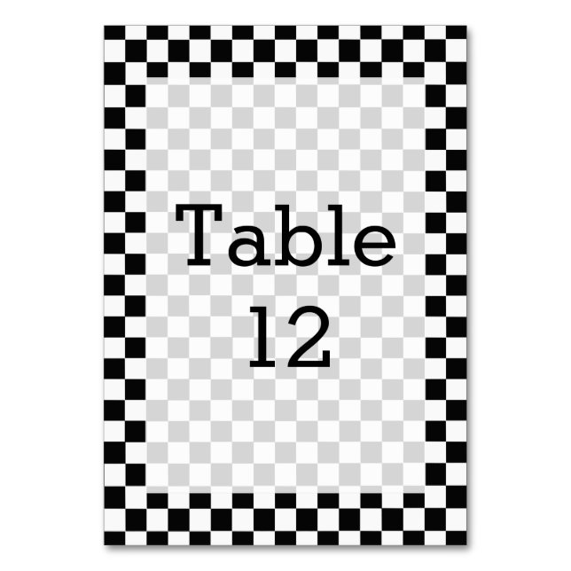 Numéro De Table Tableau de bord classique noir et blanc par STaylo (Par défaut)