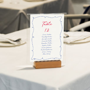 Numéro De Table Tableau de bord coloré blanc