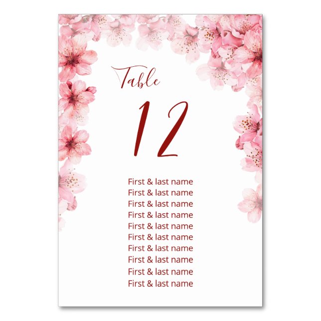 Numéro De Table Tableau de mariage Cerisiers en Fleurs (Par défaut)