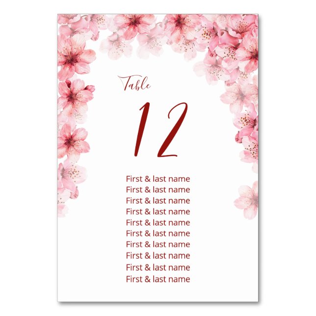 Numéro De Table Tableau de mariage Cerisiers en Fleurs (Par défaut)