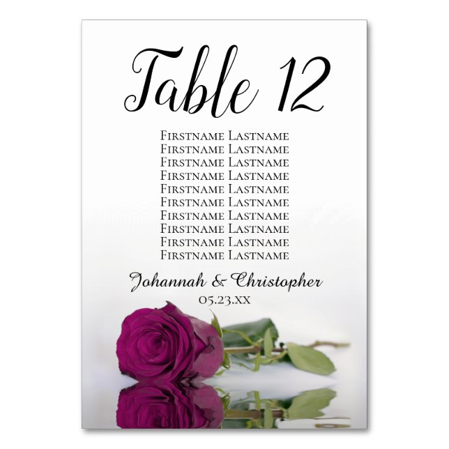 Numéro De Table Tableau de mariage élégant Cassis ou Baie Rose (Par défaut)