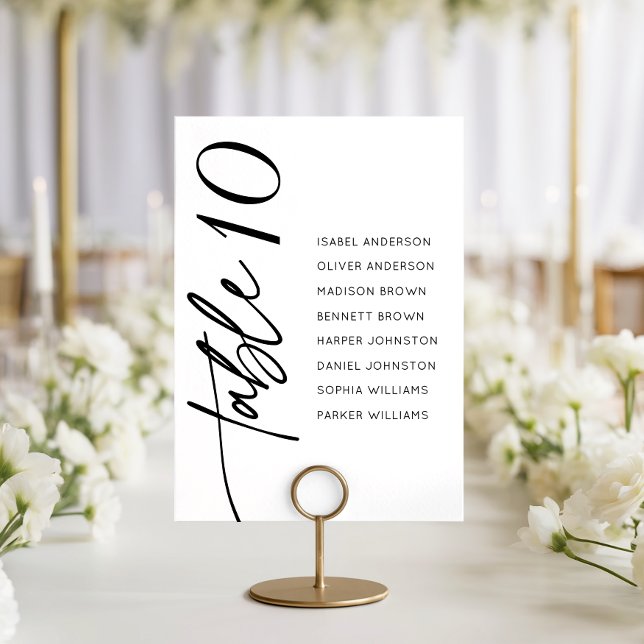 Numéro De Table Tableau de placement de mariage à l'écriture calli (Créateur téléchargé)
