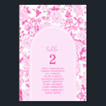 Numéro De Table Tableau de sièges Fuchsia Chinoiserie Numéro de ta<br><div class="desc">Ce design élégant présente d'élégantes fleurs botaniques et des oiseaux de la chinoiserie blanche et fuchsia,  ainsi qu'une typographie moderne.</div>