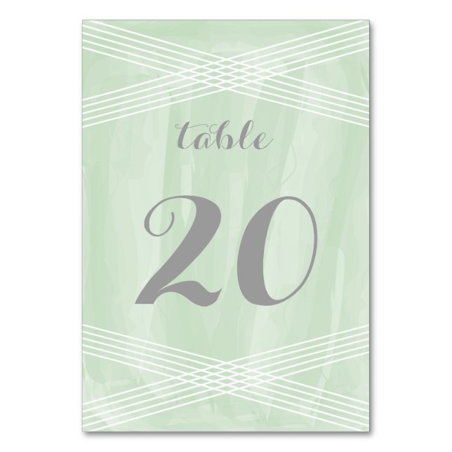 Numéro De Table Tableau Décor Aquarelle Verte (Par défaut)