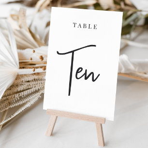 Numéro De Table Tableau Ecriture À Main Noire & Blanc RTE
