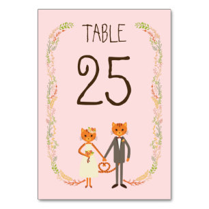 Numéro De Table Tableau Mariage des chats de forêt lunaire