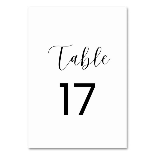 Numéro De Table Tableau minimaliste numéro 17 (Par défaut)