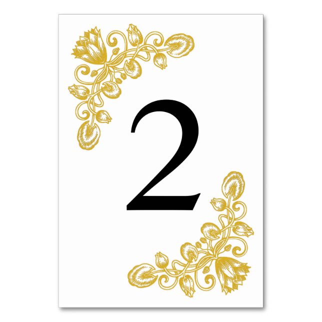 Numéro De Table Tableau Or vintage 2 (Par défaut)