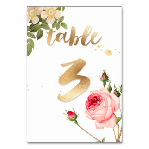 Numéro De Table Tableau PixDezines 3/Roses Vintages/Redoute