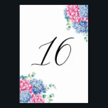 Numéro De Table Tableaux 16 Fleurs d'Hydrangea Rose et Bleu Aquare<br><div class="desc">Numéro de table 16 | Complétez votre décoration de table avec ces numéros de table élégants. Ils présentent des bouquets d'hydrangeas aquarelles rose et bleu et une typographie fantaisiste. Ce numéro de table floral est parfait pour les mariages de printemps et d'hiver, les douches de mariée, les fêtes prénatales et...</div>