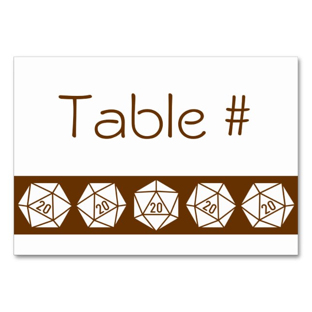 Numéro De Table Tabletop Chic en chocolat - Carton de table (Devant)