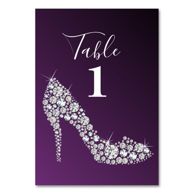 Numéro De Table talons hauts diamant scintillants élégants (Dos)