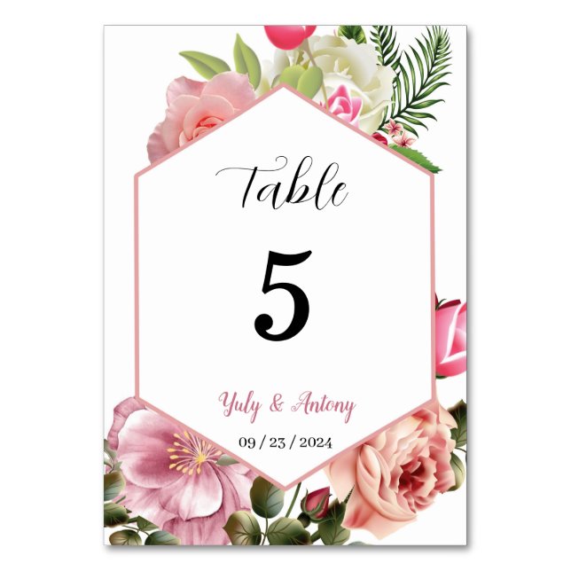 Numéro De Table Tarjeta para mesa identificador wedding card (Par défaut)